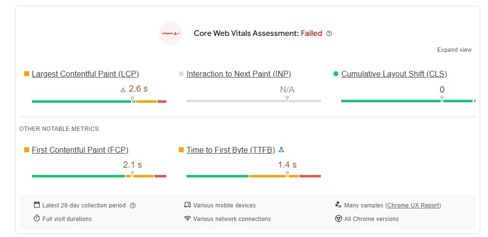 CWV - Page Speed Insights - SEO - We Do Web